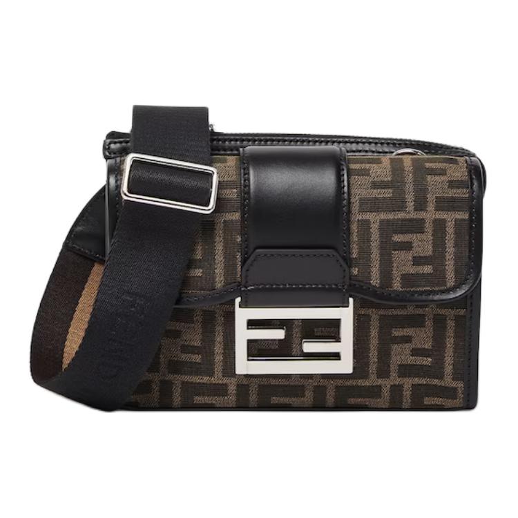 

FENDI Сумка через плечо из полиэстера мужская коричневая