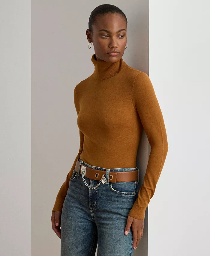 

Женская водолазка из шелковой смеси Lauren Ralph Lauren, коричневый