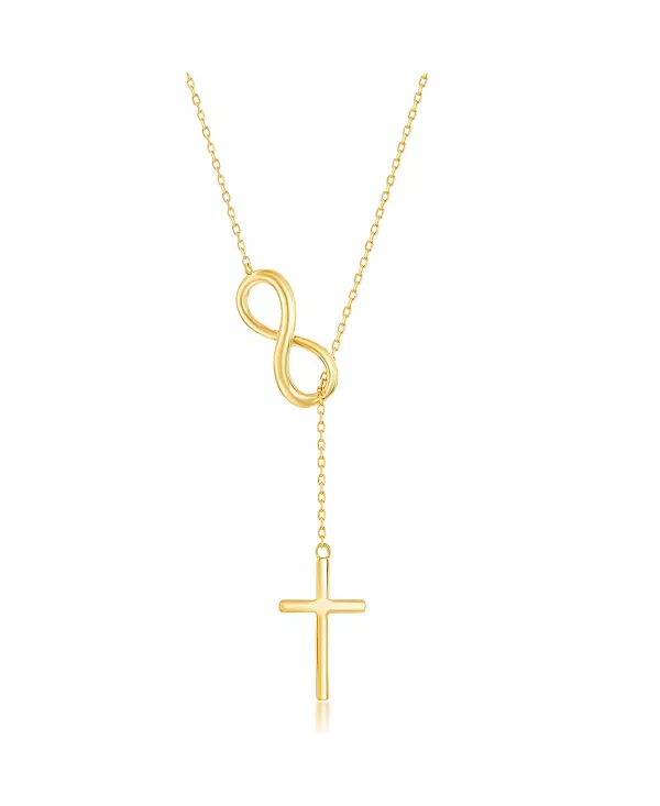 

Ожерелье-Лариат с крестом и знаком бесконечности из стерлингового серебра Simona, gold