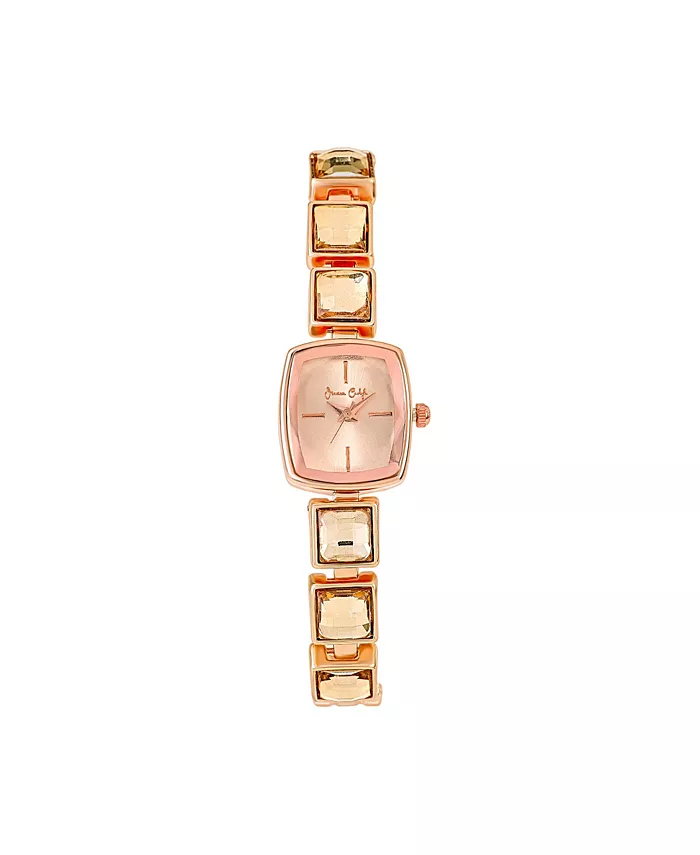 

Женские блестящие часы с аналоговым циферблатом из металлического сплава розового золота, 18 мм Jessica Carlyle