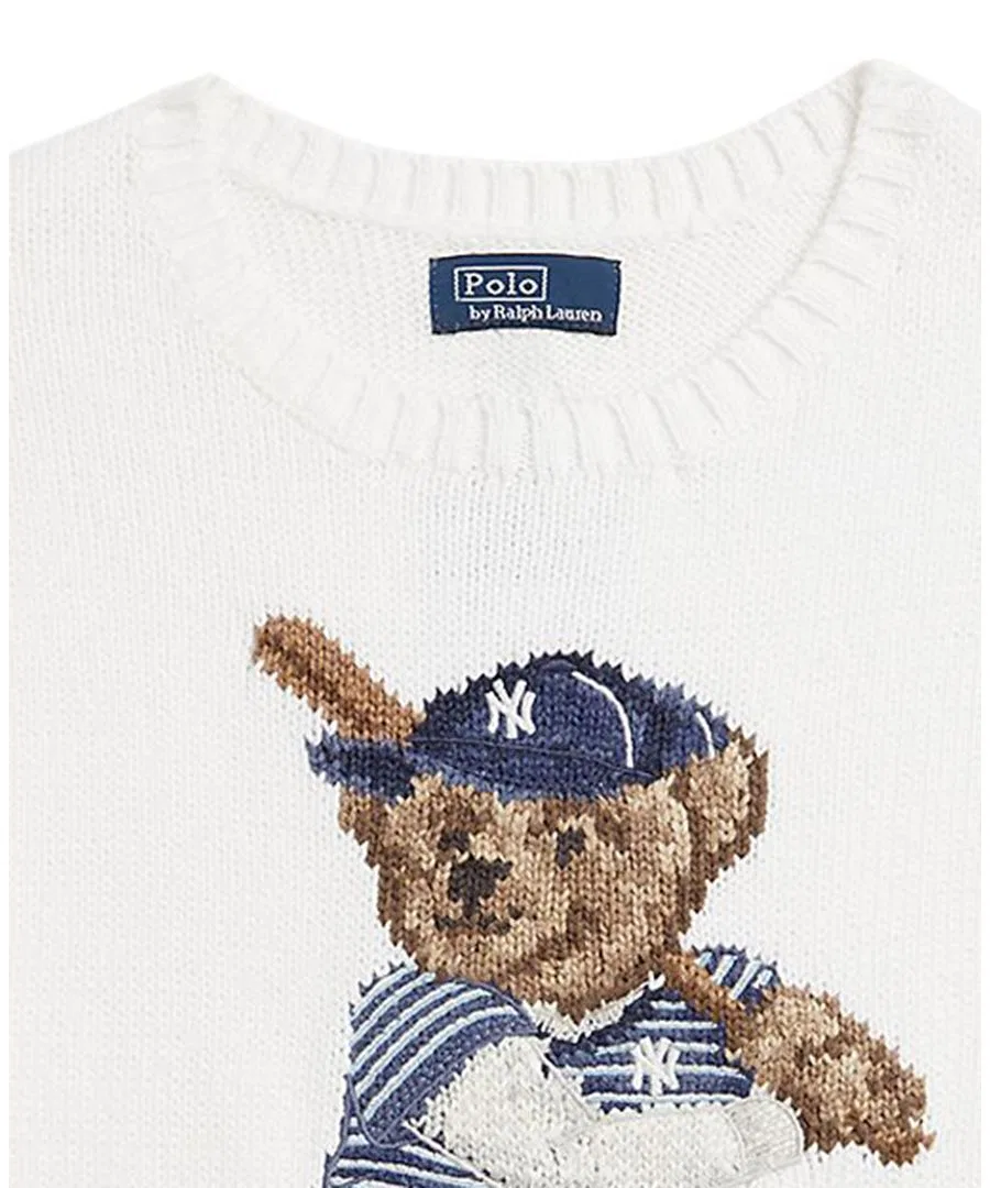 Свитер с круглым вырезом Yankees для мальчиков 8-20 лет Polo Ralph Lauren, белый — фото 3