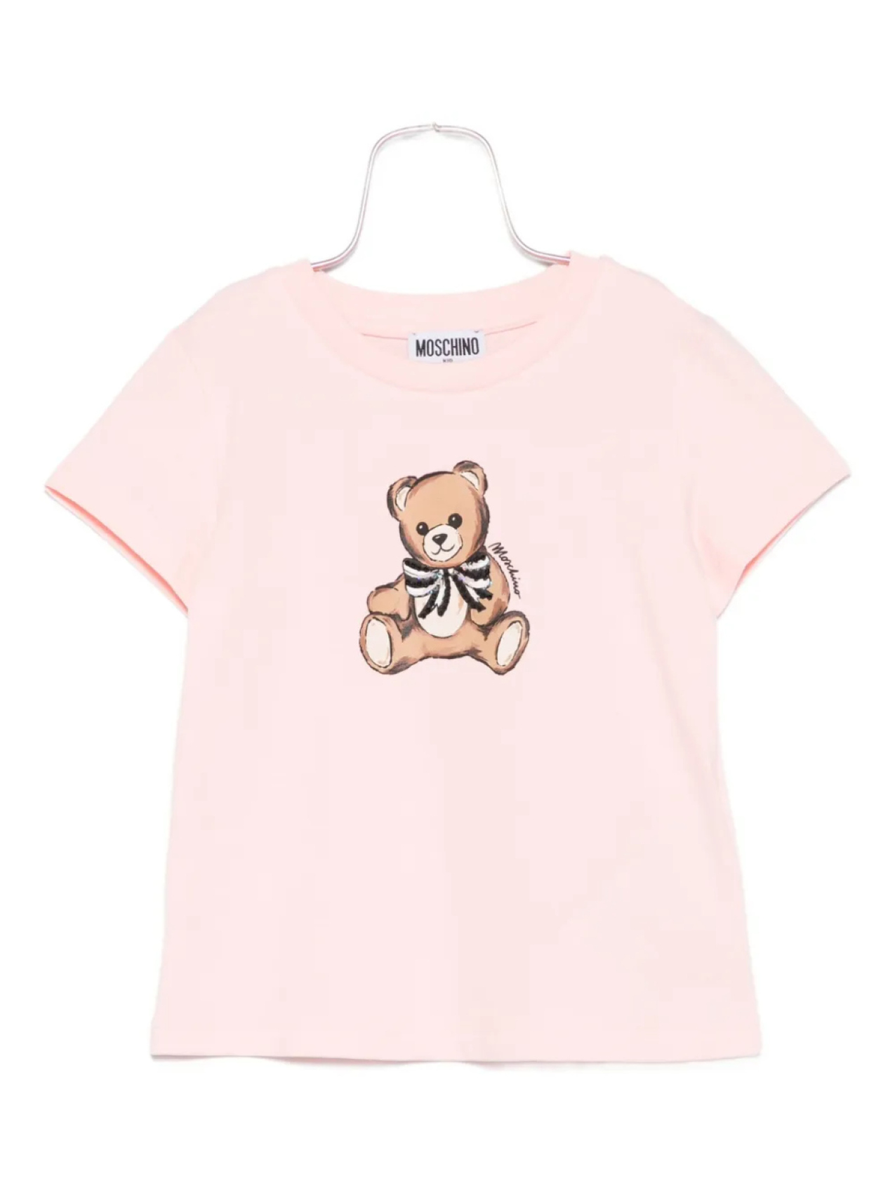 

Футболка Moschino Kids с принтом Тедди, розовый