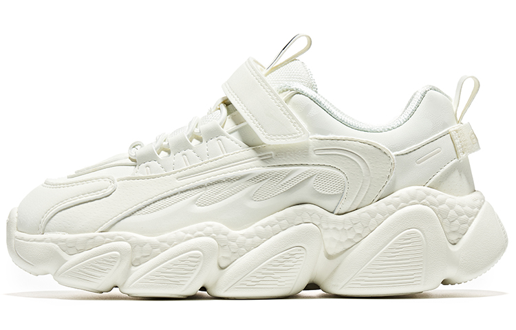 

ERKE KIDS Повседневные туфли Soufflé Low Top для детей с амортизацией, устойчивостью к истиранию и скольжению, цвет слоновая кость белый