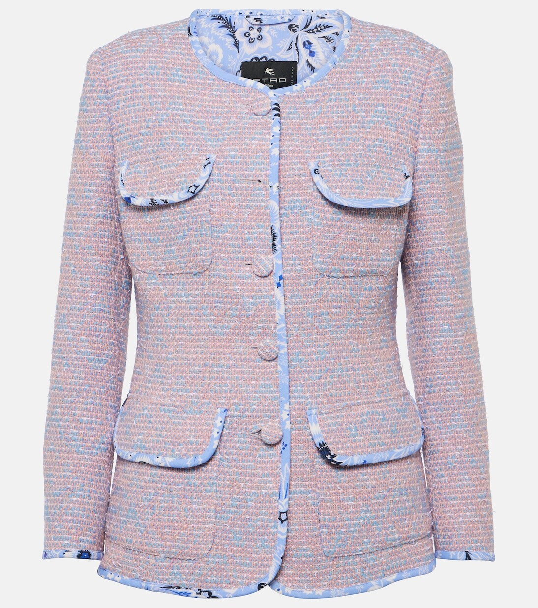 

Твидовый пиджак в клетку Etro, синий