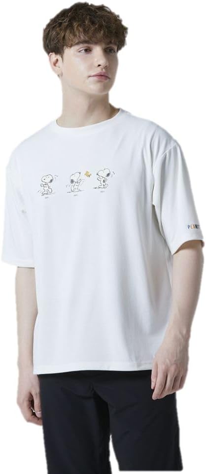 

Футболка Mizuno PEANUTS из переработанного полиэстера, комплект для родителей и детей, с изображением Снупи, белый