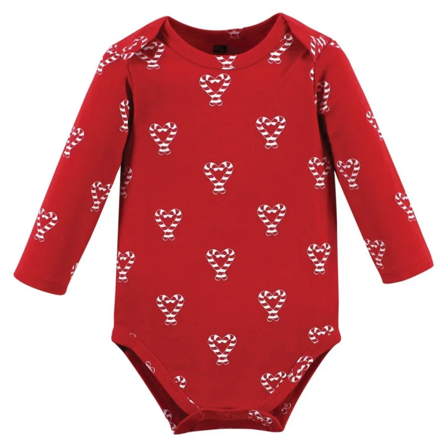Hudson Baby Хлопковые боди с длинными рукавами, комплект из 3 штук, с принтом цвета корицы — фото 4