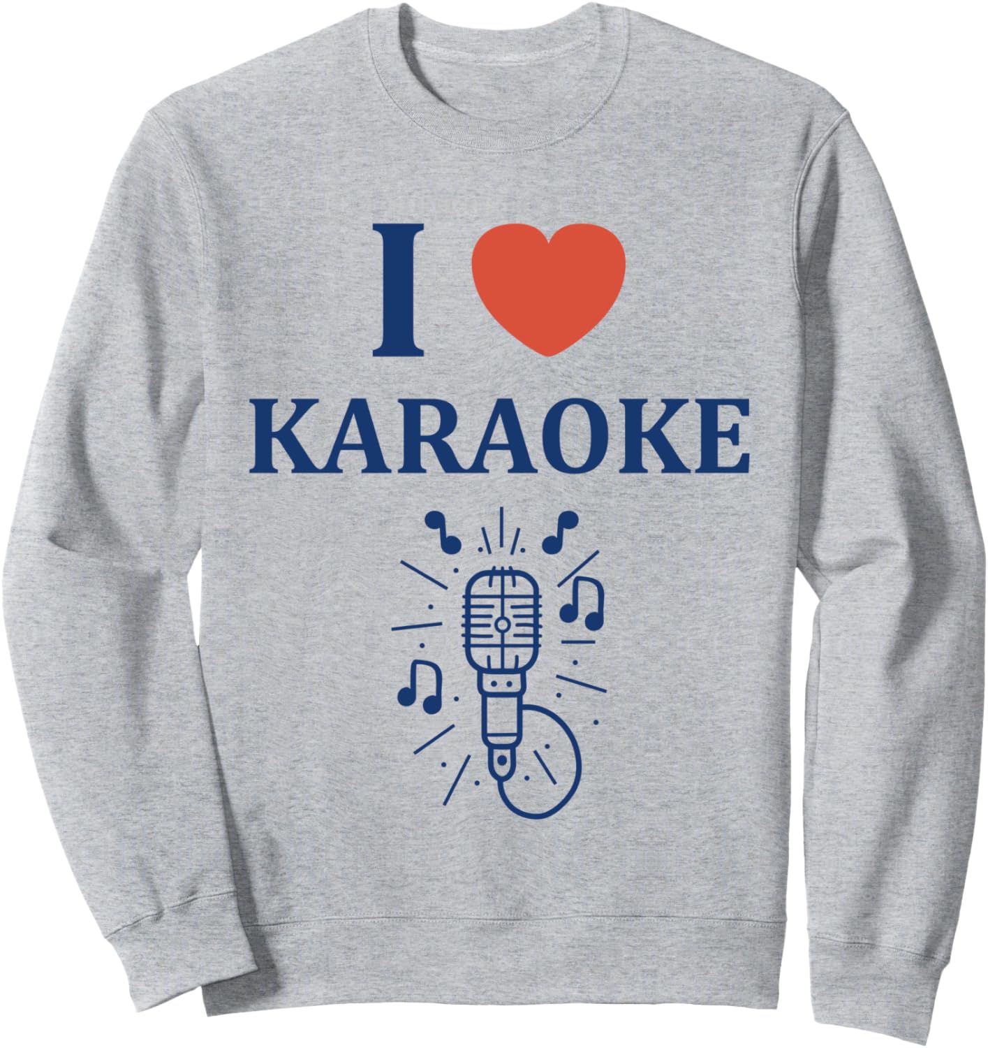 

Простая минималистичная музыкальная вечеринка. Я люблю караоке. Толстовка Funny Humorous Karaoke Gift Quotes, серый