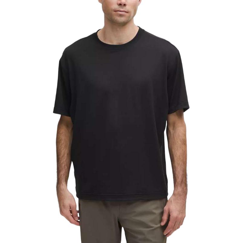 

Футболка мужская с круглым вырезом Moderate Lululemon, черный/blk