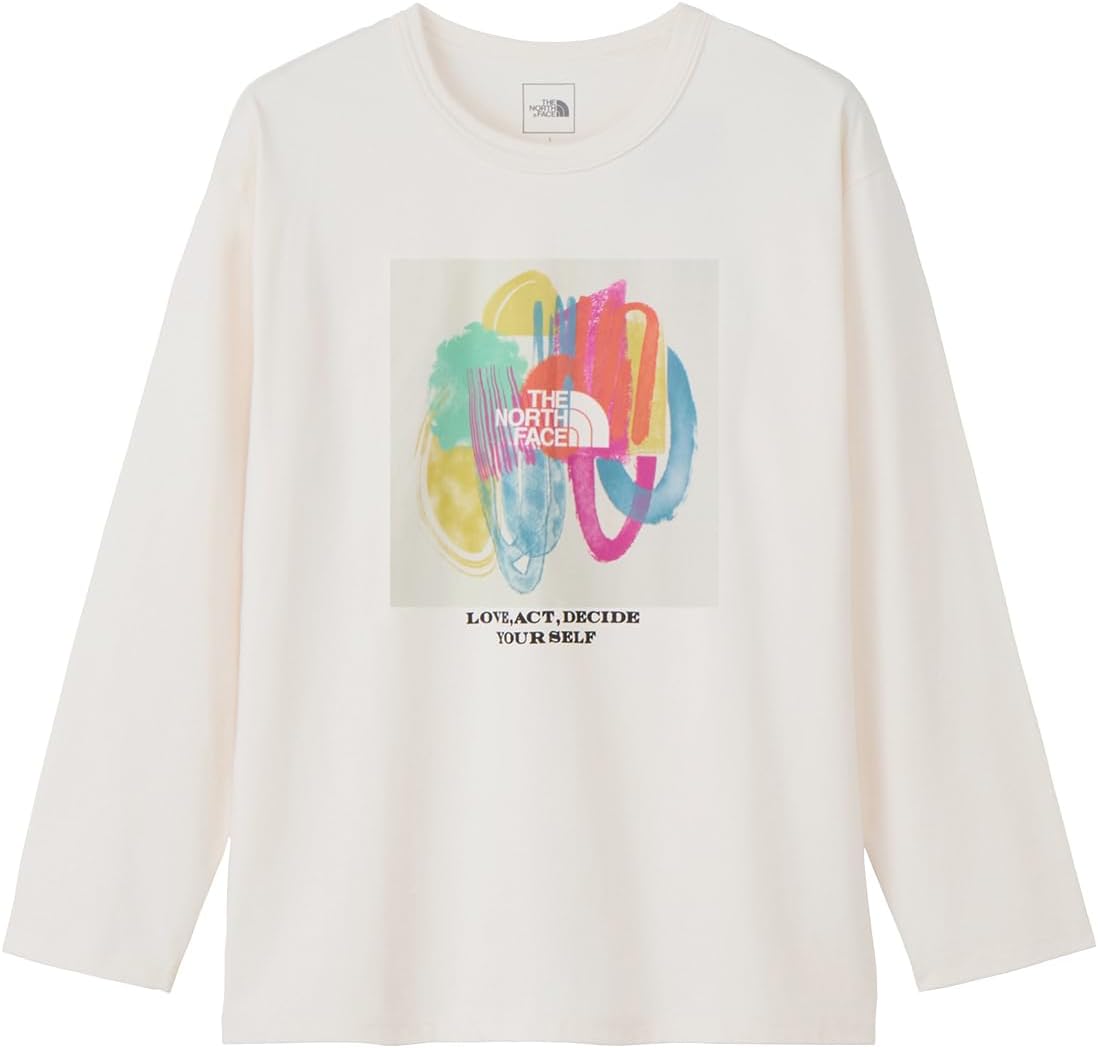 

Футболка с длинным рукавом THE NORTH FACE, сшитая вручную, CR L/S Message Tee, светло-бежевый