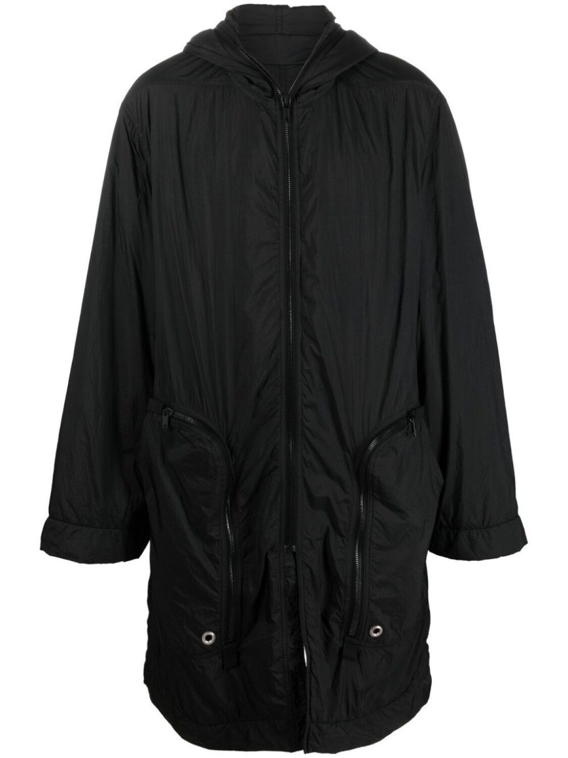 

Стеганое пальто с капюшоном Rick Owens DRKSHDW, черный