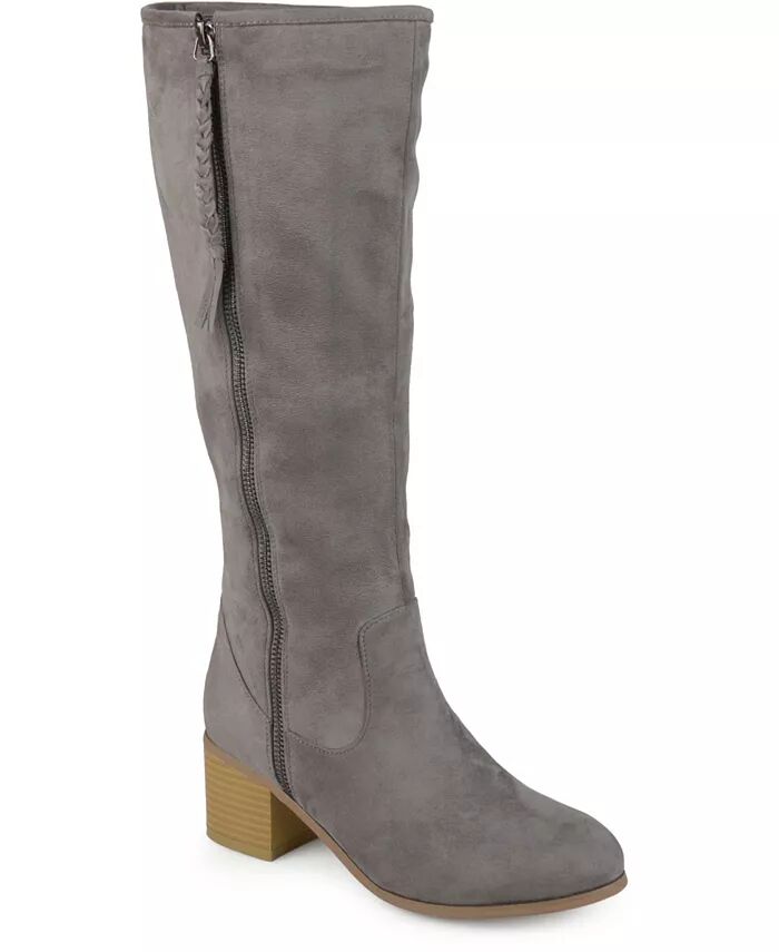 Женские сапоги Sanora Stacked Heel Mid Shaft Journee Collection, серый