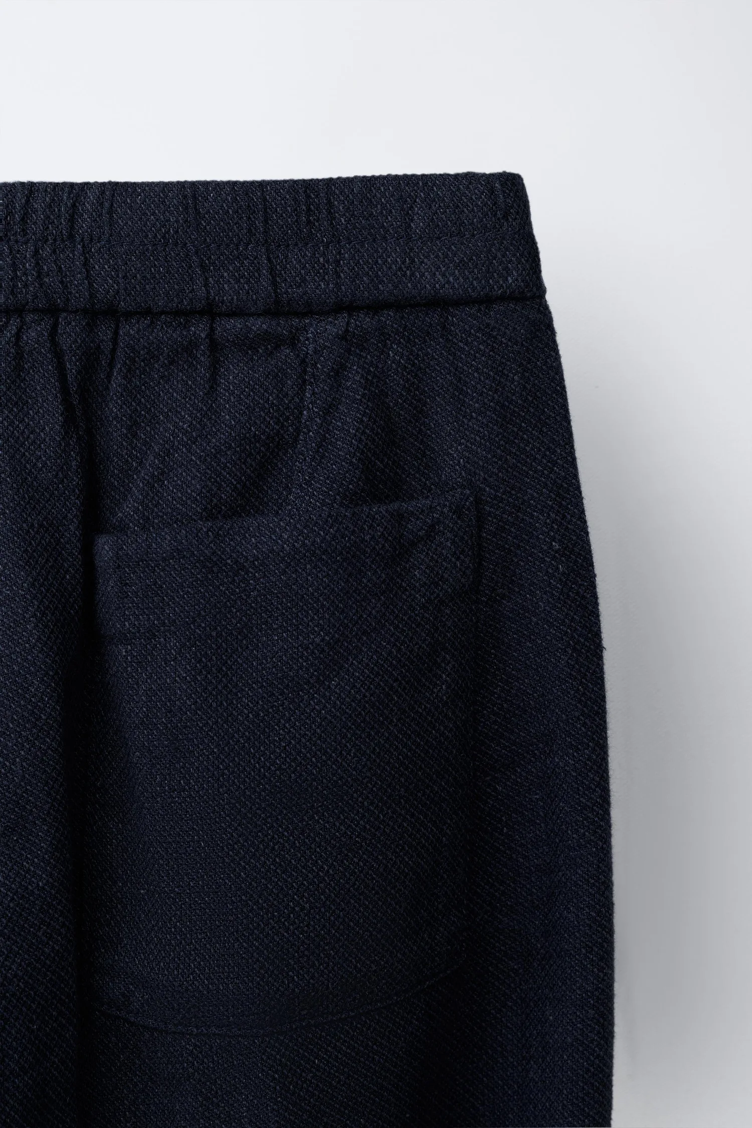 Брюки от костюма из льняной смеси Zara, темно-синий — фото 4