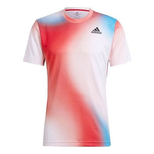 

Футболка men's contrasting colors gradient logo printing round neck short sleeve multicolor t-shirt Adidas, мультиколор