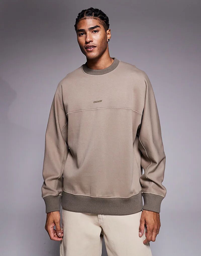 

Толстовка свободного кроя с центральным логотипом BOSS Orange WeSmallcrew, средне-зеленого цвета