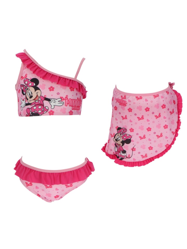 

Disney Minnie Mouse Детский купальник-бикини с саронгом Disney Минни Маус, розовый