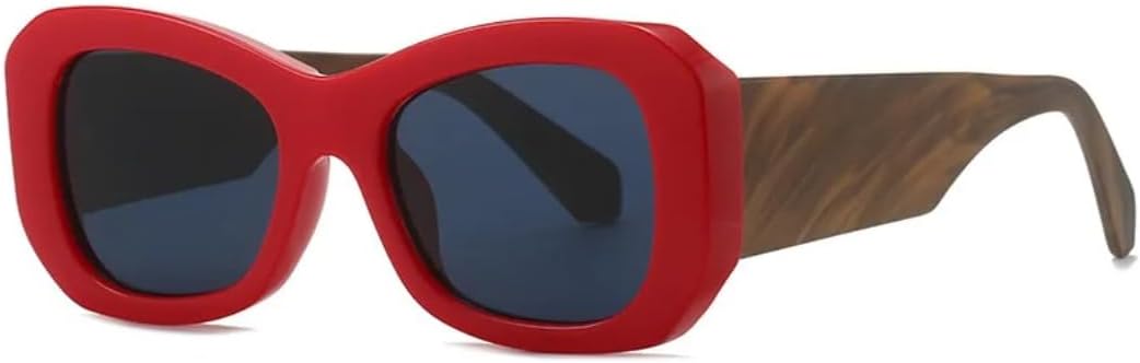 

Солнцезащитные очки для мужчин и женщин - защита от УФ-излучения UV400 - широкая оправа, широкие дужки, цветные линзы, для занятий спортом на открытом воздухе и вождения DSVIGF, Red