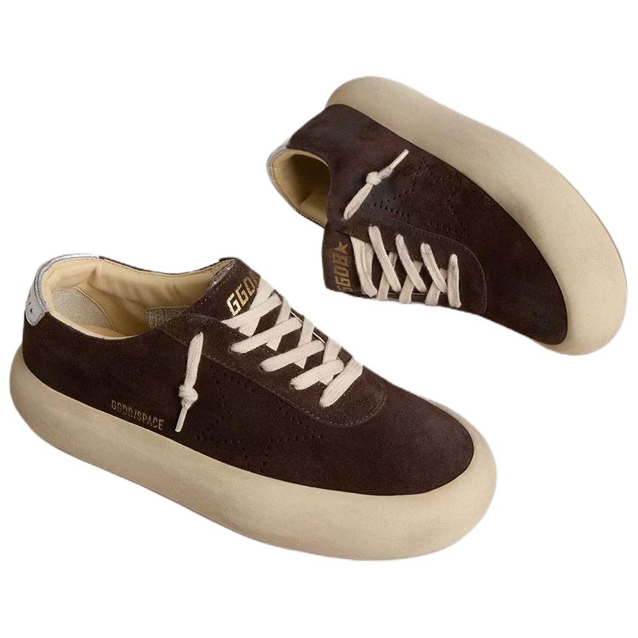 Golden Goose Кроссовки Space Star Cow Leather Low top мужские темно-коричневые — фото 4