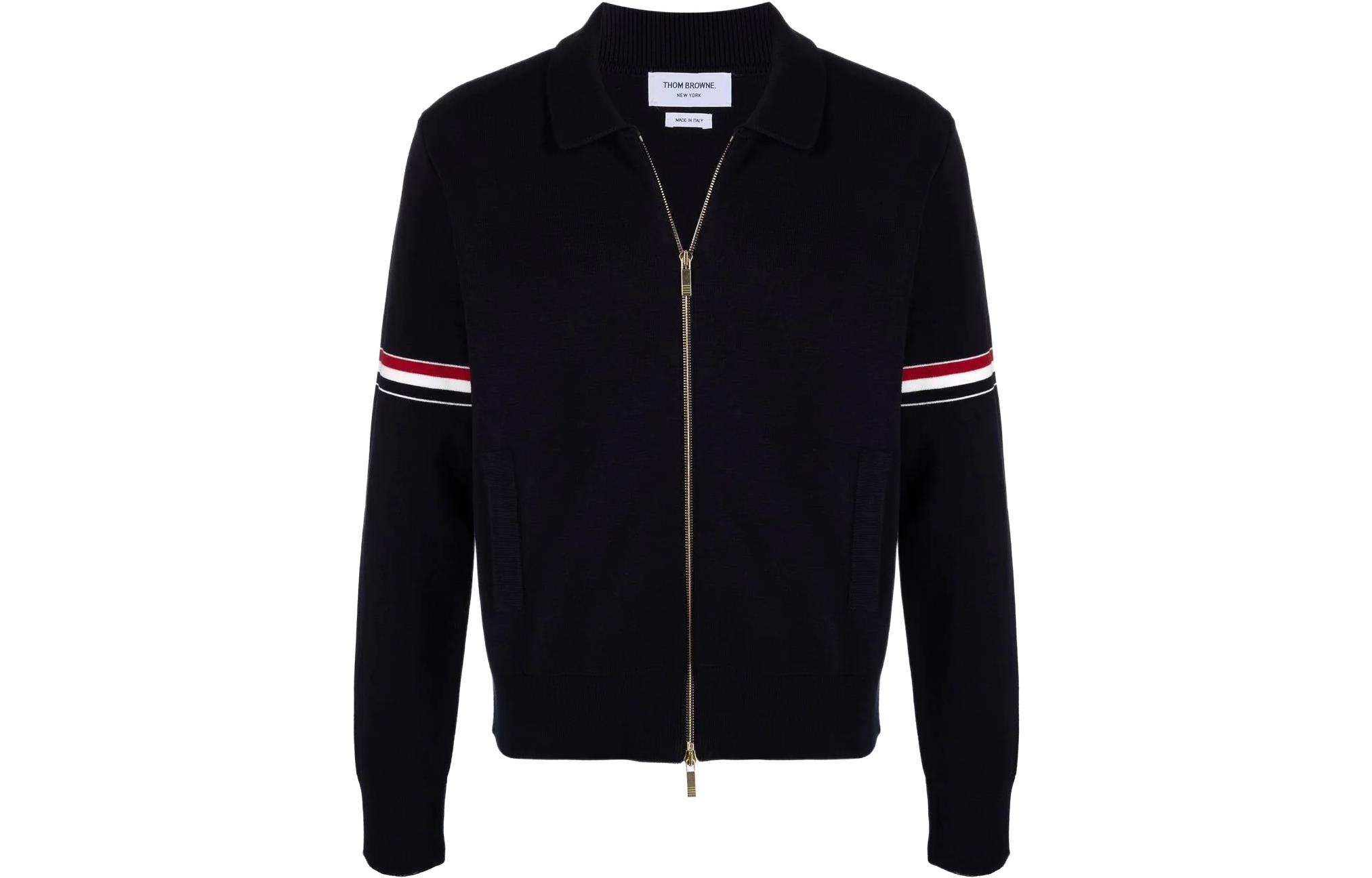 

Rwb Stripe Detailed кардиган THOM BROWNE, темно-синий