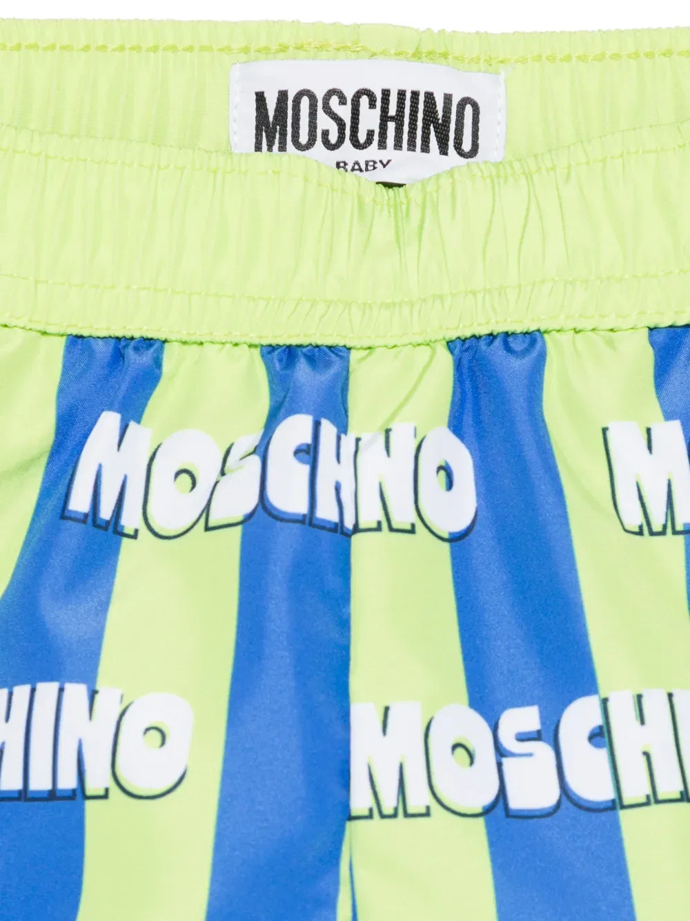 Плавки в полоску с логотипом Moschino Kids, зеленый — фото 3