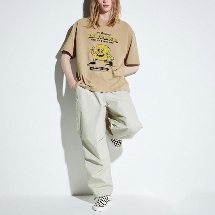 Футболка LA Eats Series унисекс хаки Uniqlo, хаки — фото 2