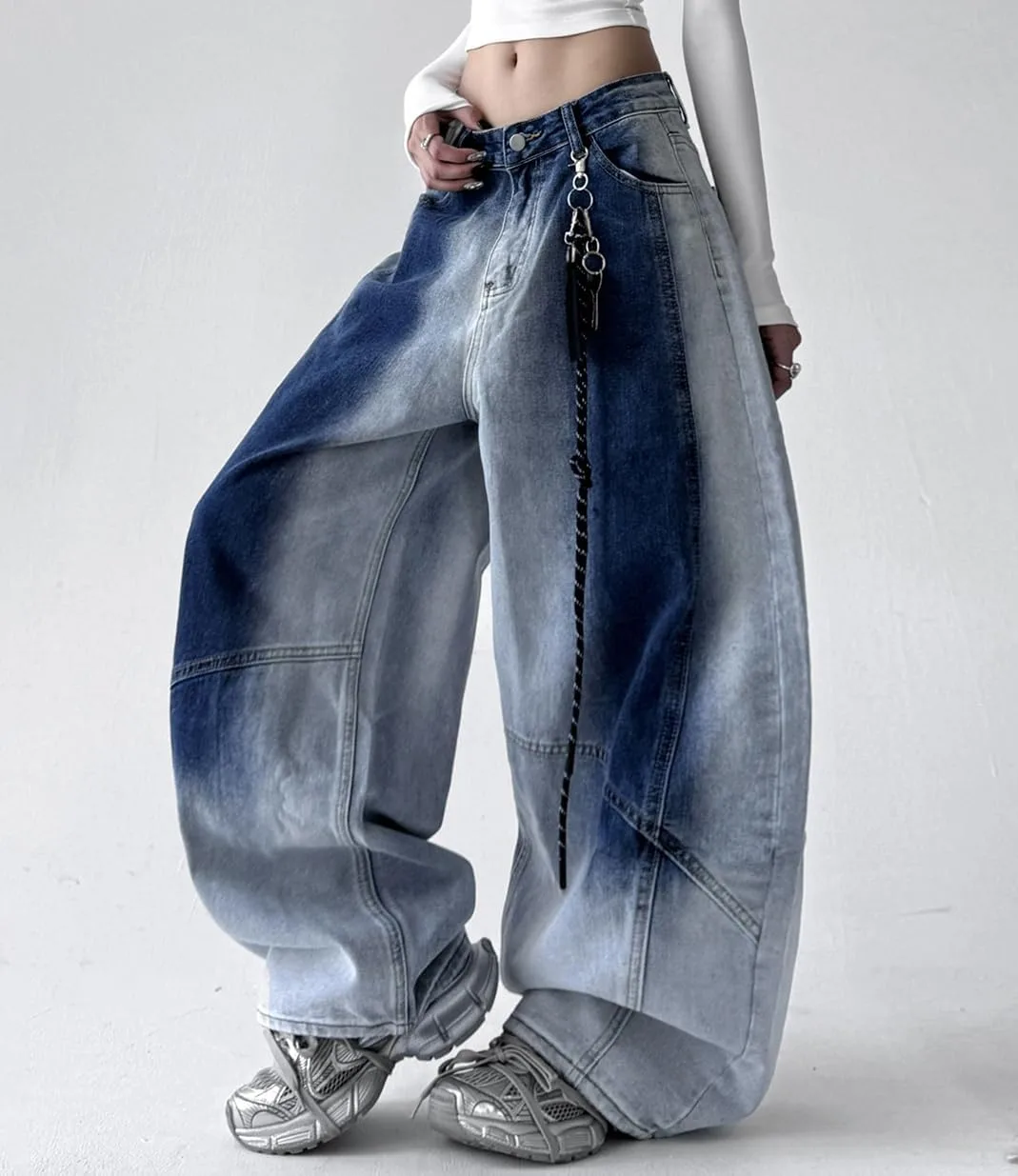 

Женские джинсы baggy в стиле y2k, широкие, низкая посадка XAJKOU