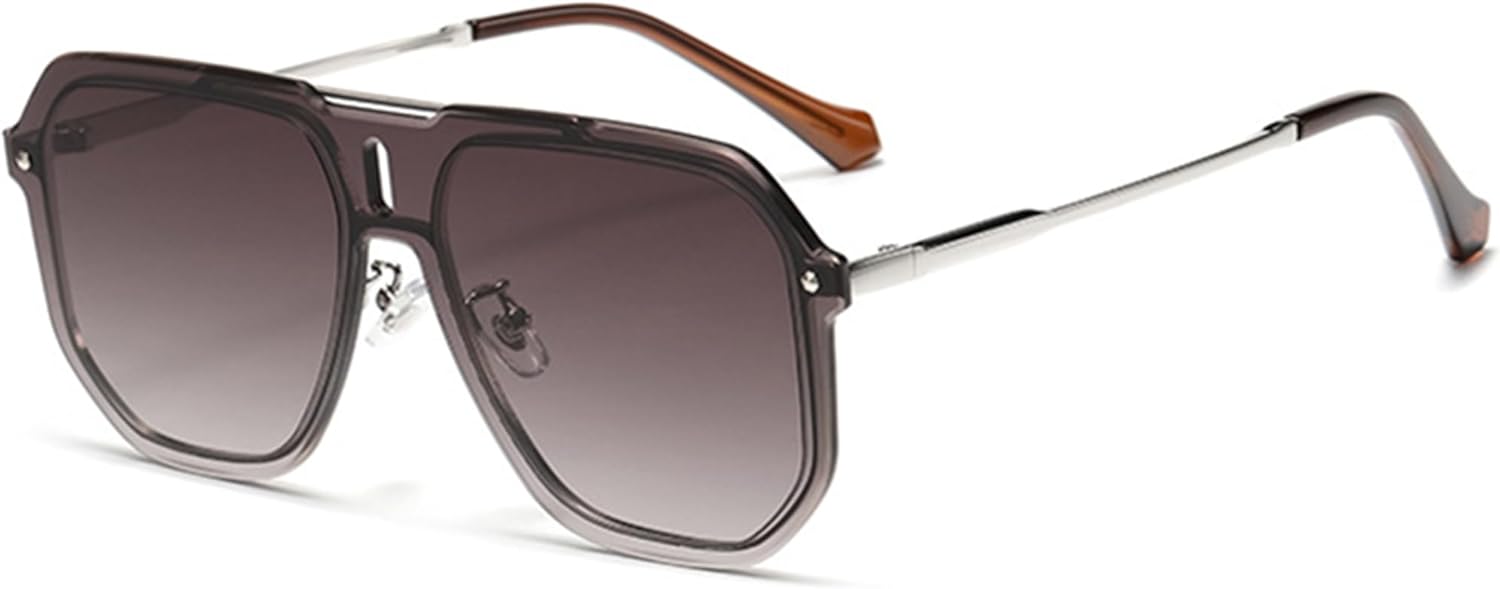 

bullabulling Большие солнцезащитные очки с двойной перемычкой, пилотные, винтажные, в полуободковой оправе, панк, женские и мужские, для активного отдыха, солнцезащитные очки UV400, C2