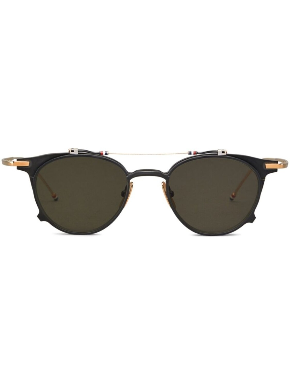 

Thom Browne Eyewear солнцезащитные очки в круглой оправе, черный