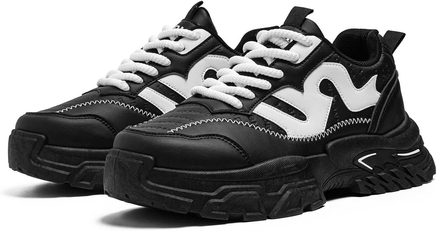 

Мужские кроссовки для бега, тенниса, работы и ходьбы, массивные модные кеды, повседневная обувь для мужчин Spwagym, черный