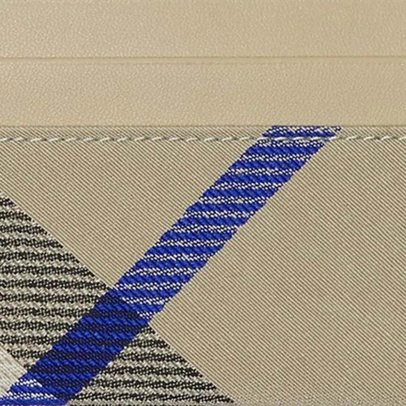 Гладкий кожаный картхолдер с хлопковым составом для женщин Мосс Грин Burberry — фото 4