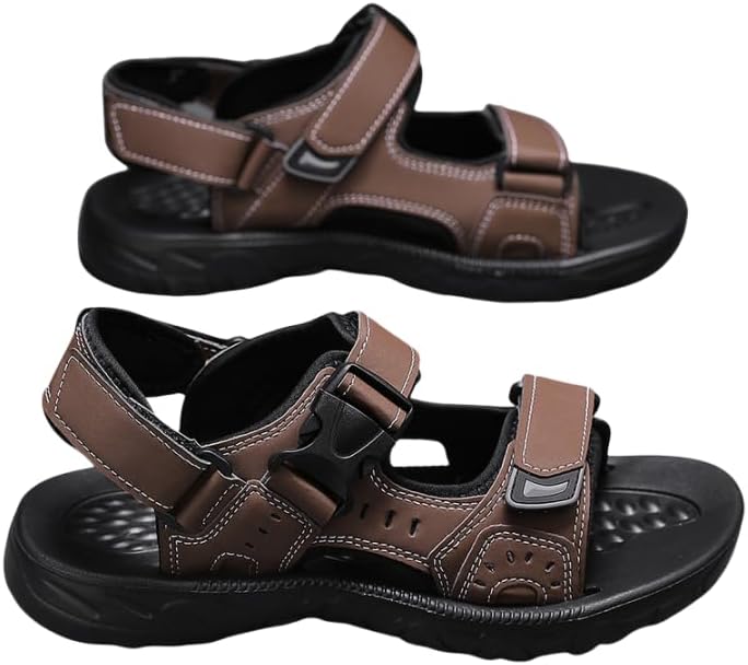 

Мужские открытые сандалии с пряжкой, прочные нескользящие сандалии для походов и трекинга, удобная обувь для пляжа, весна и лето Hhhchpm, темно-коричневый