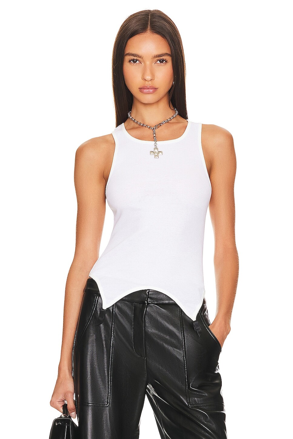 

Майка Kiki de Montparnasse Ribbed Garter, цвет White & Black