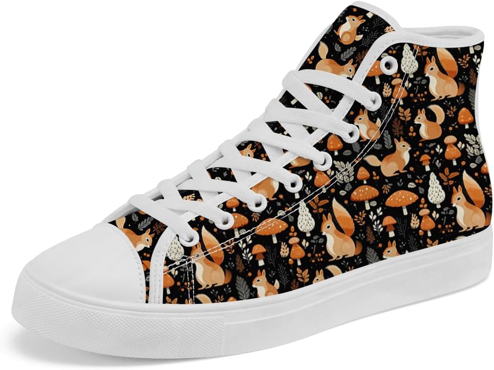 

Кеды Chebing Squirrel высокие на шнуровке из канвы, повседневная обувь для мужчин и женщин, черный