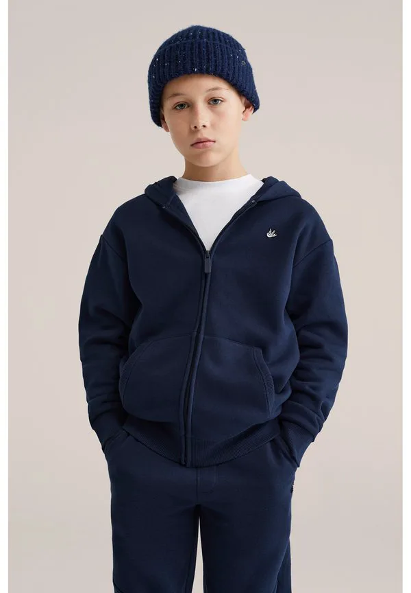 Толстовка на молнии We Fashion, Navy Blue — фото 2