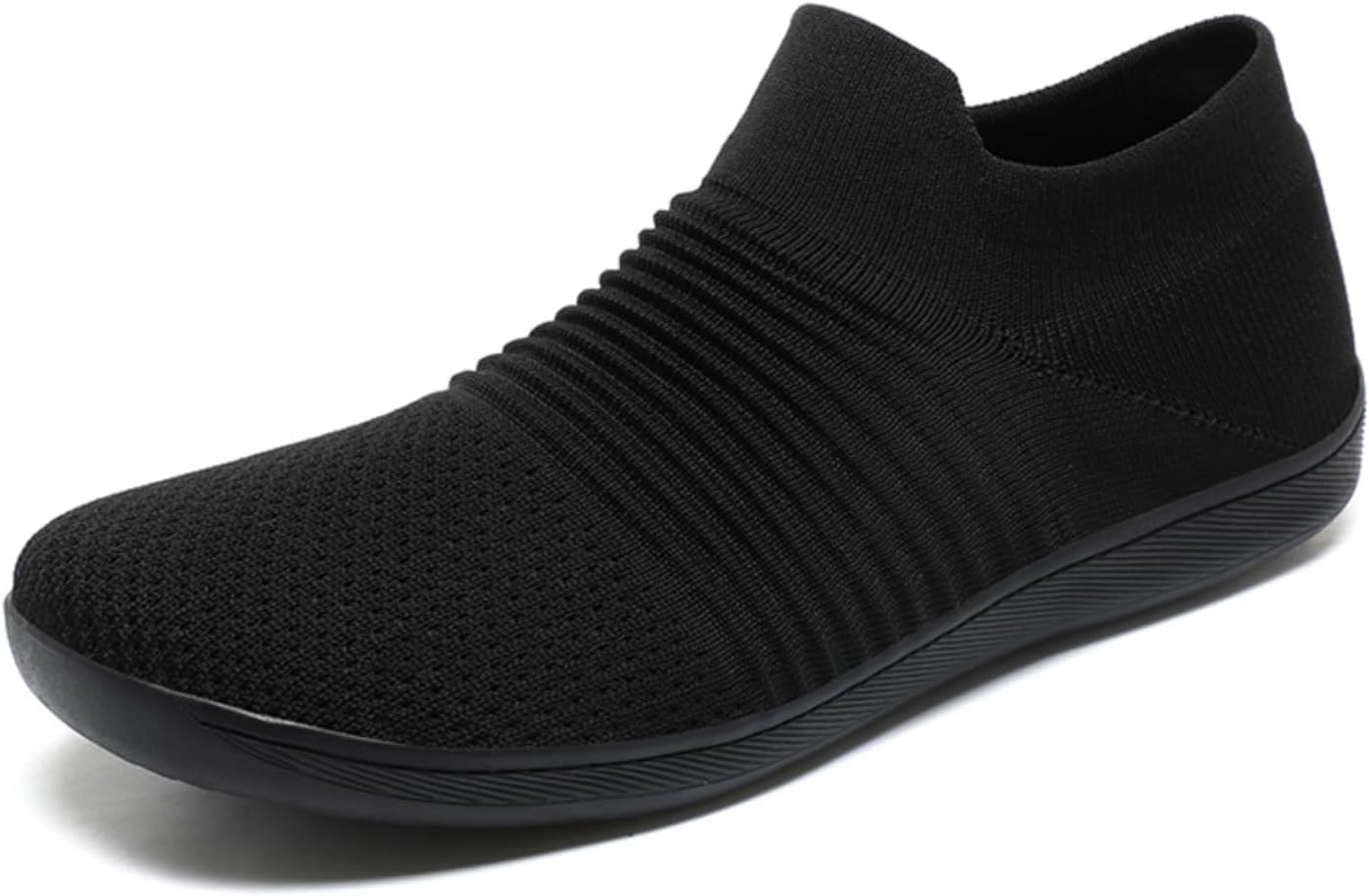 

Мужские черные вязаные слипоны-лоферы, дышащие, легкие повседневные туфли с комфортной подошвой, идеально подходят для повседневной носки и отдыха Aokisx