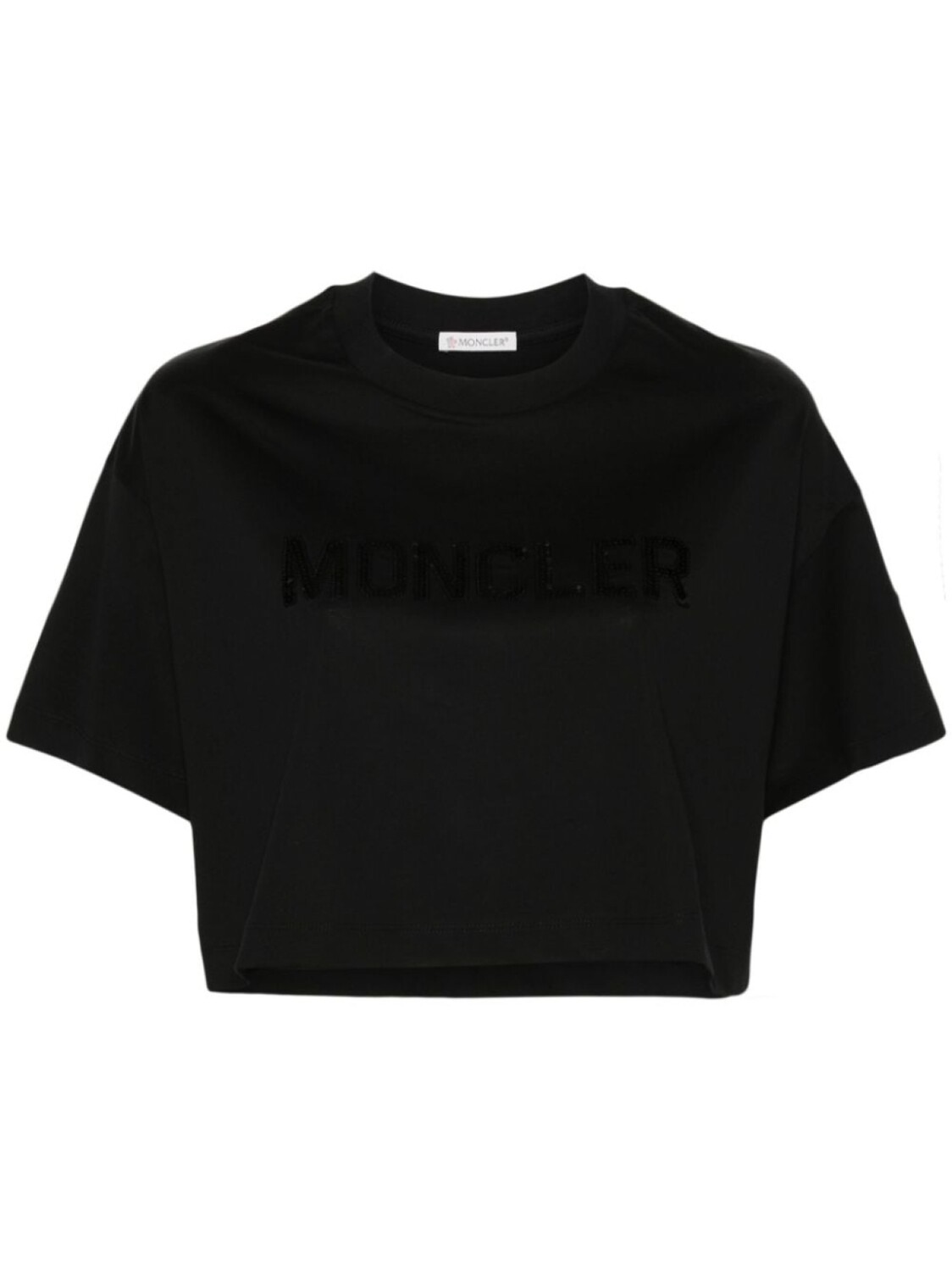 

Moncler укороченная футболка с логотипом, черный