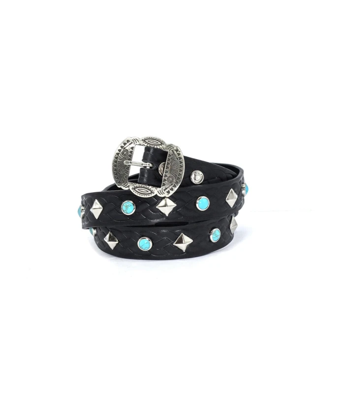 

Ремень, украшенный заклепками и стразами. Htc, черный