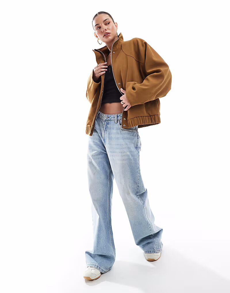 

Куртка для папы Pull&Bear из искусственной замши коричневого цвета