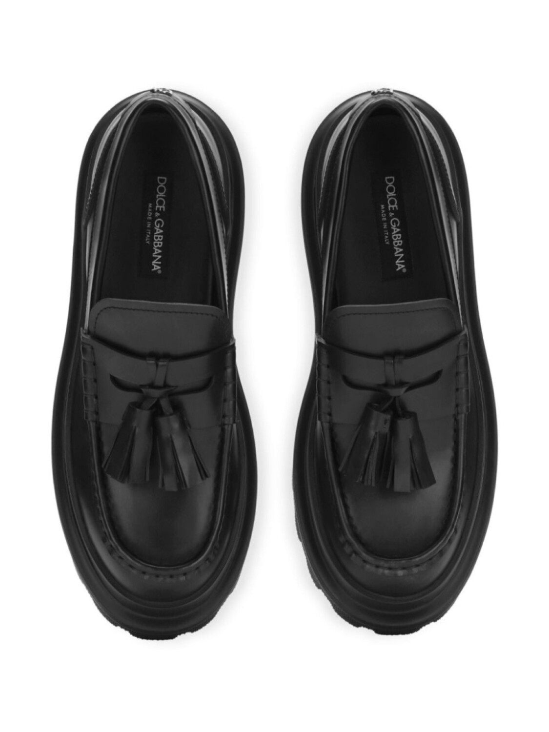 Dolce & Gabbana лоферы на массивной подошве, черный — фото 4