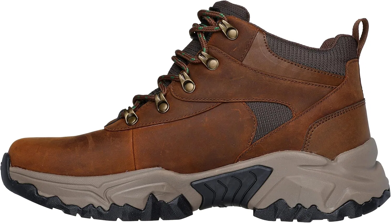 Ботинки Skechers Herren Terraform Veckman Wanderstiefel, Dark Brown Leather Duraleather Mesh Trim — фото 2