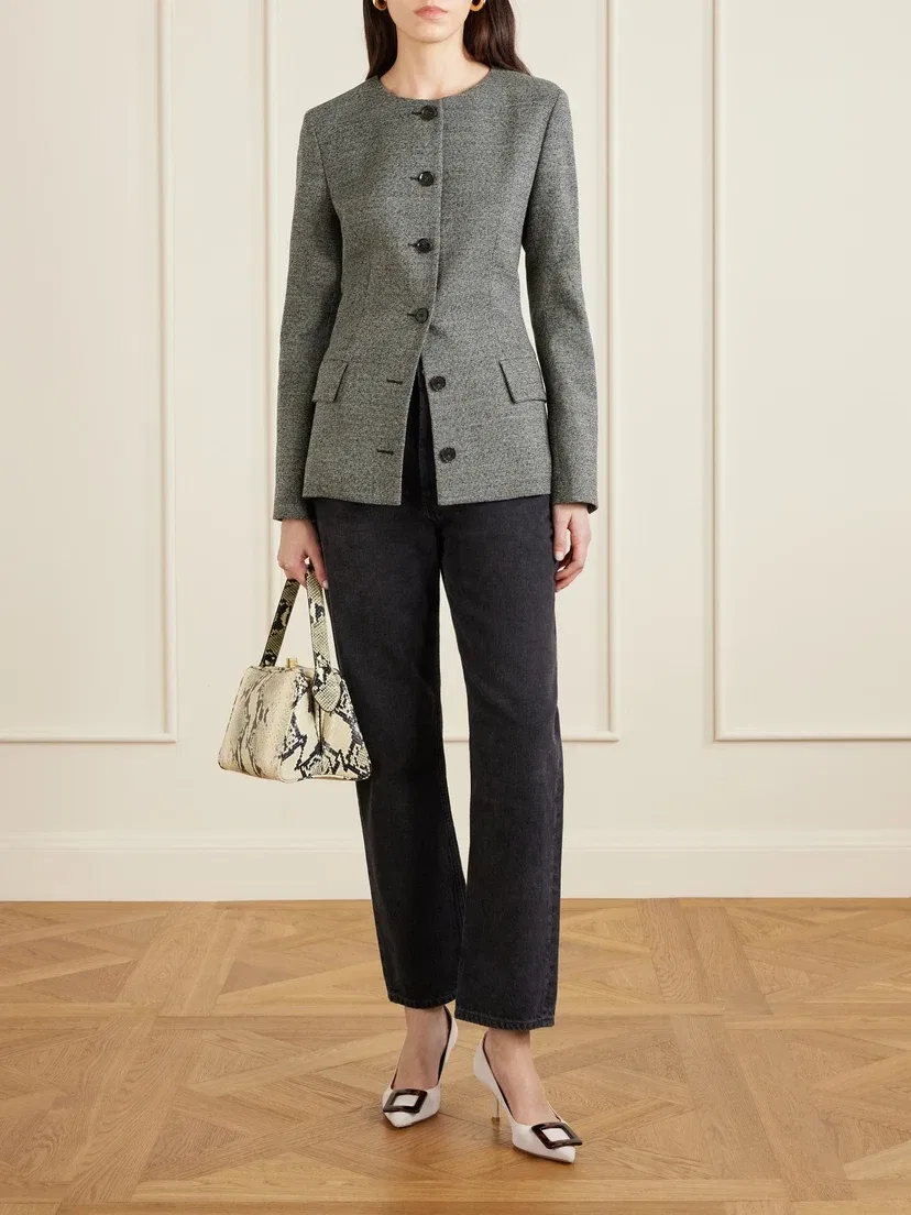 Viv In The City 65 замшевые туфли-лодочки с пряжками Roger Vivier, серый — фото 4