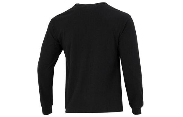 Футболка Men's Nike Solid Color Athleisure Casual Sports Round Neck Long Sleeves Black T-Shirt, черный — фото 2