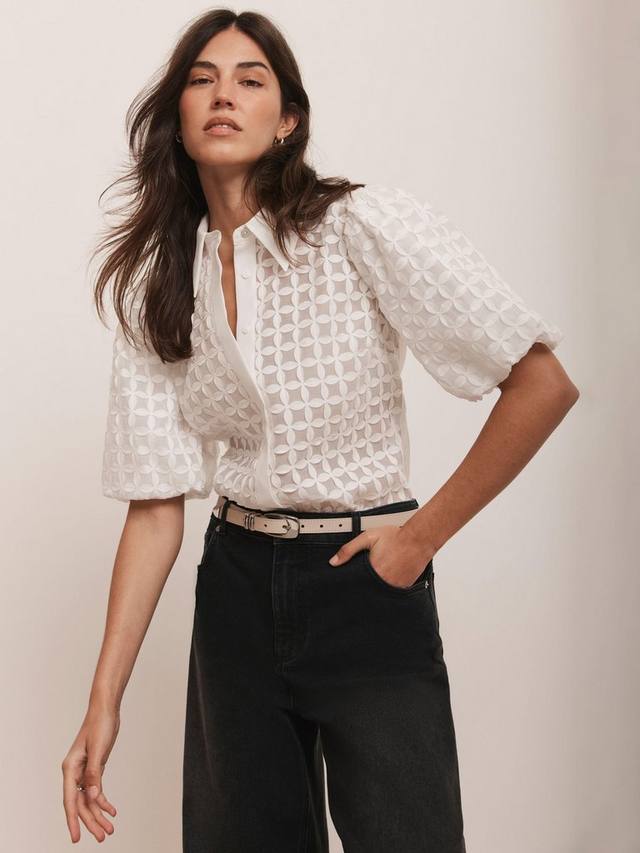 

Блузка с аппликацией в виде лепестков Mint Velvet, Natural