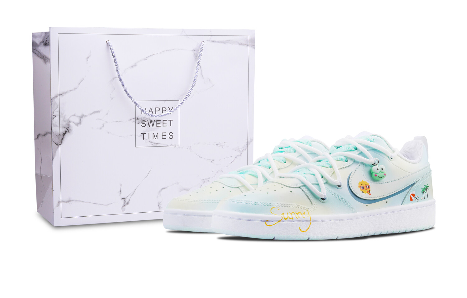 

Кроссовки Nike Court Borough Skateboard Shoes Women's Low-Top White, Синий, Кроссовки Nike Court Borough Skateboard Shoes Women's Low-Top White