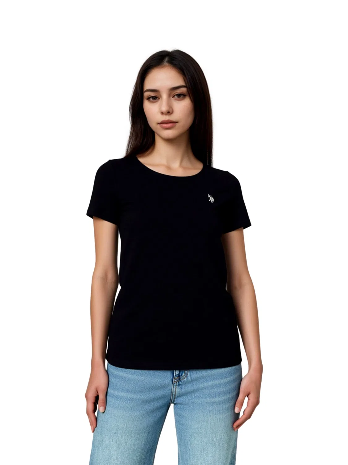 Футболка U.S. POLO ASSN. Rundhals черного цвета — фото 3