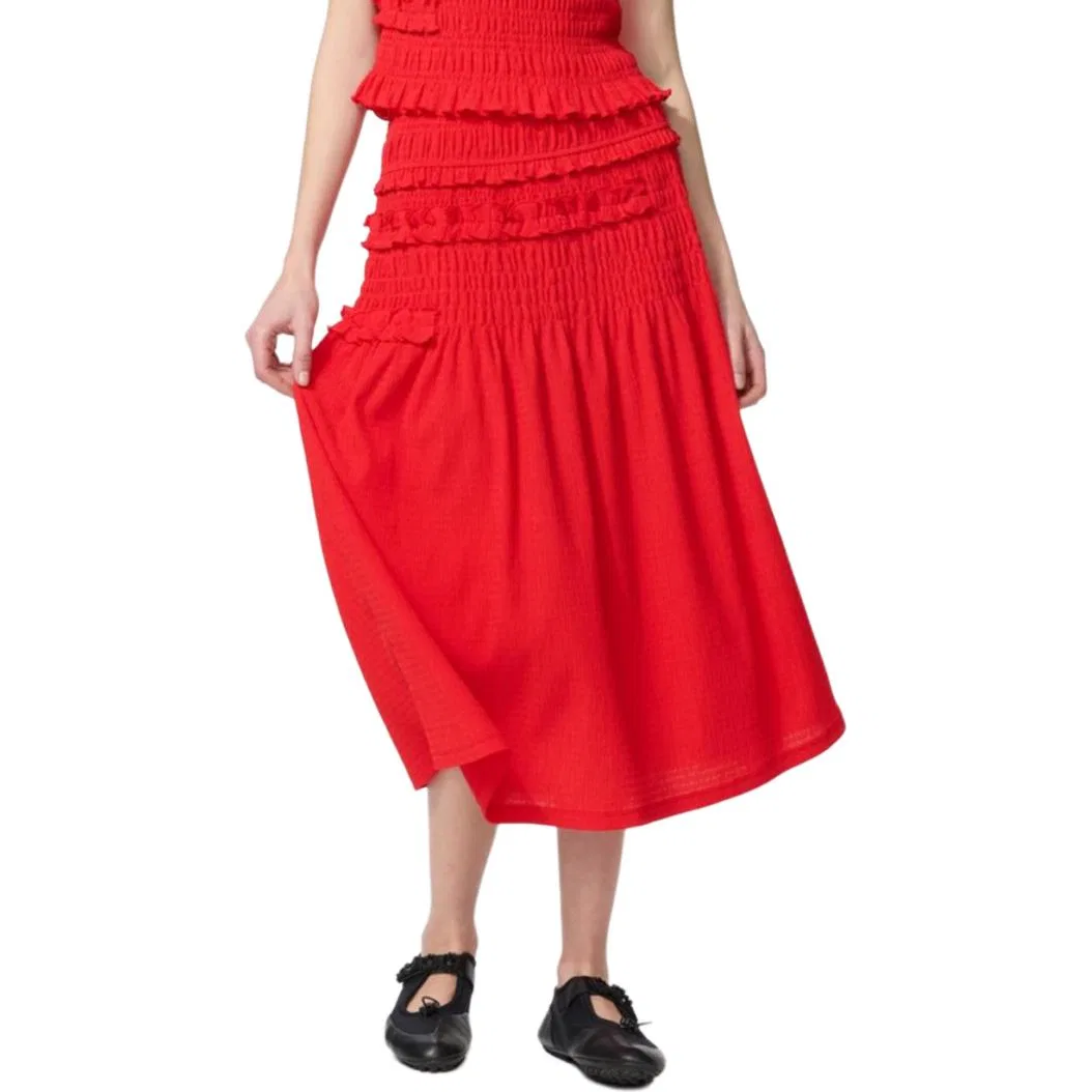 Повседневная длинная юбка UNIQLO x Cecilie Bahnsen SS26 Coral Red