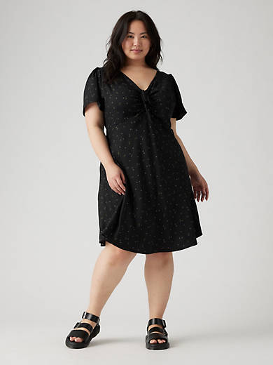 

Мини-платье Delray с короткими рукавами (размер плюс) Levi's, цвет Virgo Ditsy Caviar - Multi-Color