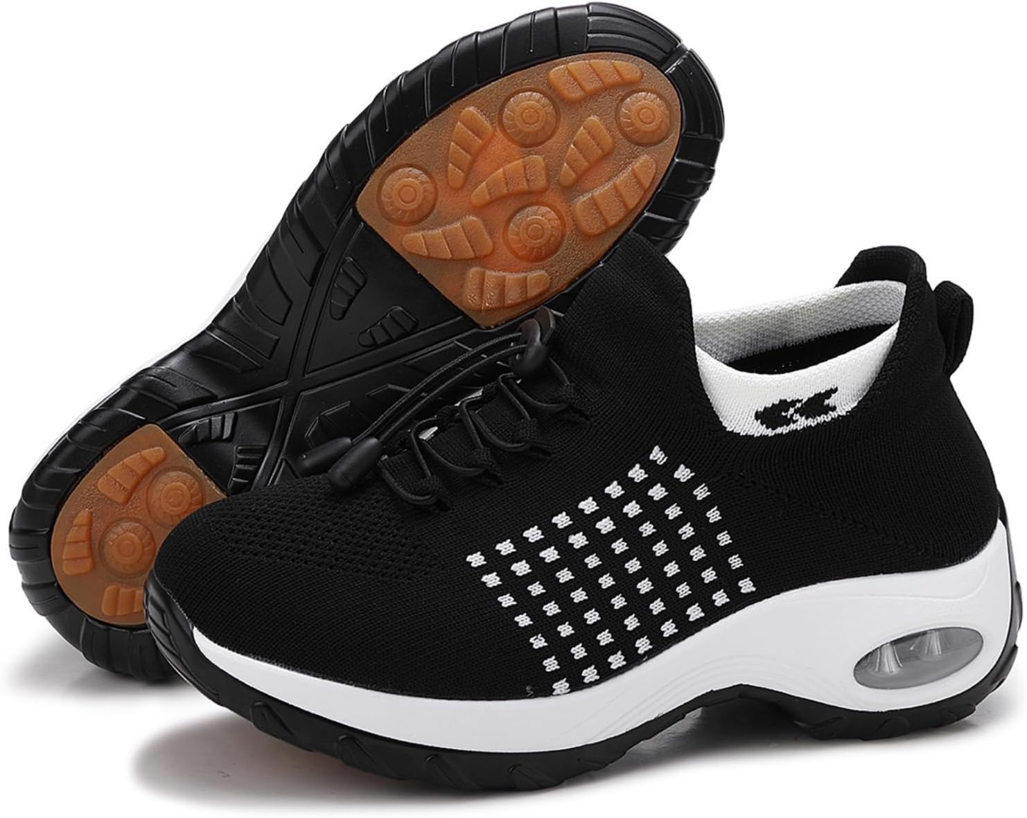 

Дышащие кроссовки-сетки без шнурков, с мягкой воздушной подушкой и поддержкой свода стопы, обувь при плантарном фасците, легкие удобные кроссовки с толстой подошвой для артрита и боли в пятке Lghlmcl, черный