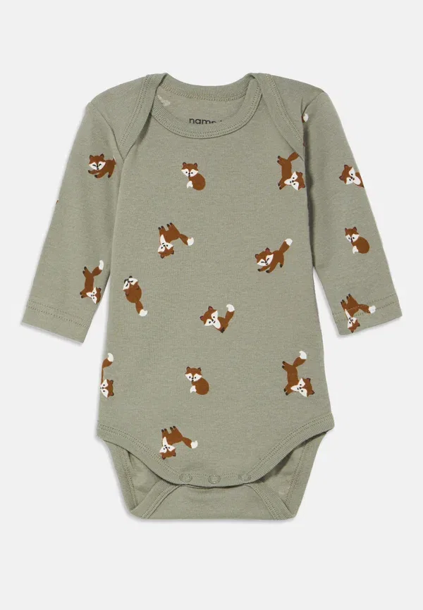 Боди Name It Nbmbody fox 3 pack, оливковый — фото 3