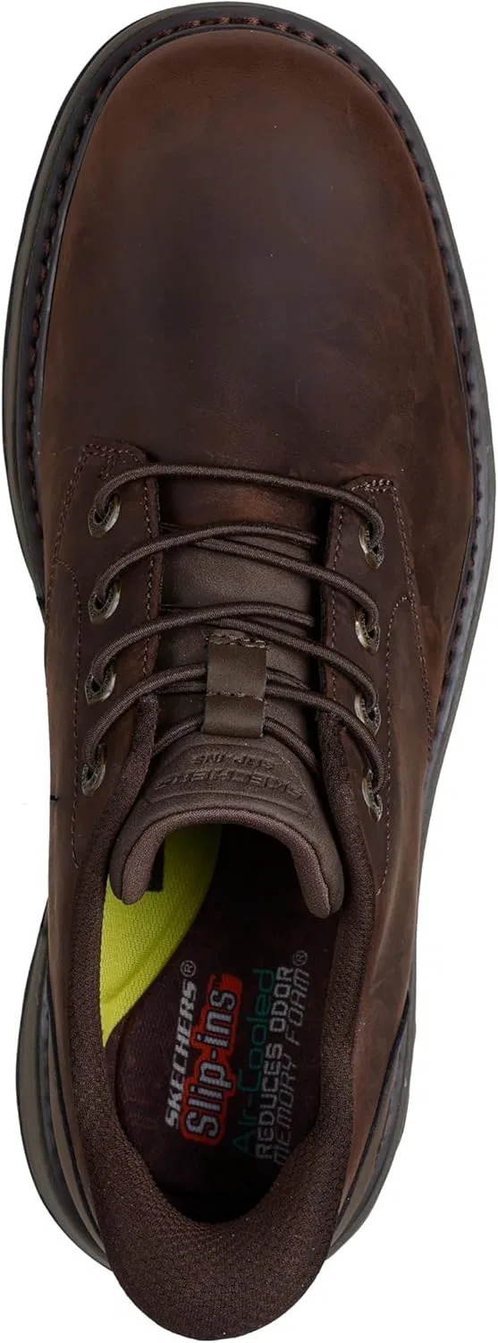 Мужские кожаные домашние лоферы Skechers USA Lockett Gustav с закругленным носком и эластичным шнурком Skechers Usa Men'S — фото 3