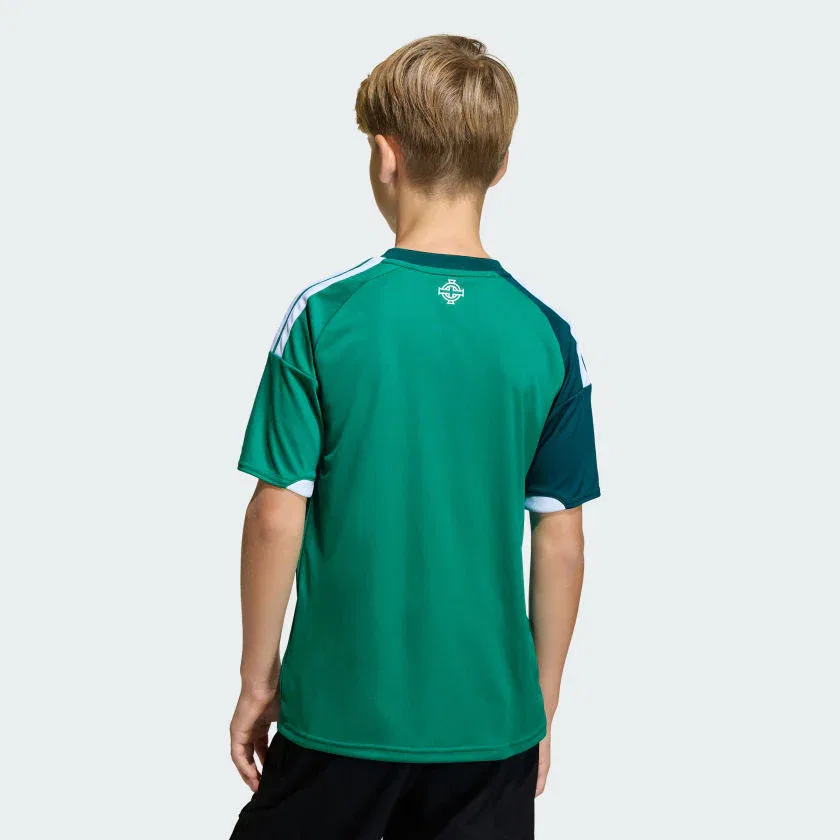 Детская домашняя футболка adidas сборной Северной Ирландии, размер 26, Glory Green / White — фото 4